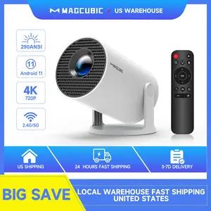 HY300Pro Projector 290ANSI Dual WiFi6 Auto Keystone Correction 8K/4K/1080P Decode BT5.4 Smart Android 14 Native 1280*720P Built-in Speaker Portable Home Cinema Movie