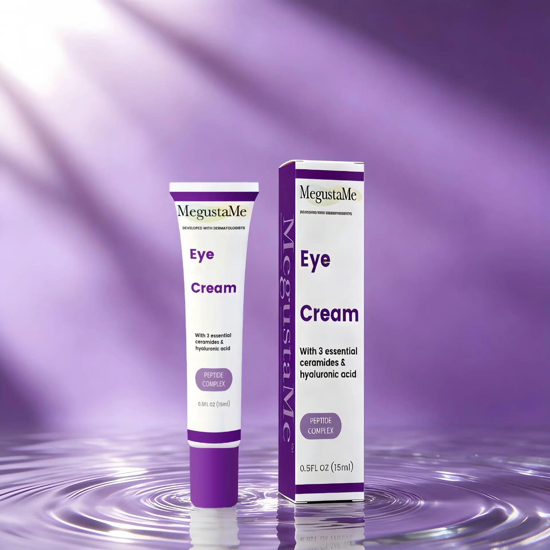 Soothing Peptide Eye Cream with Hyaluronic Acid - Daily Firming and Repair Treatment for Sensitive Skin, Fragrance Free for Under-Eyes in a Tube, Normal, Unscented, Firms & Smoothes