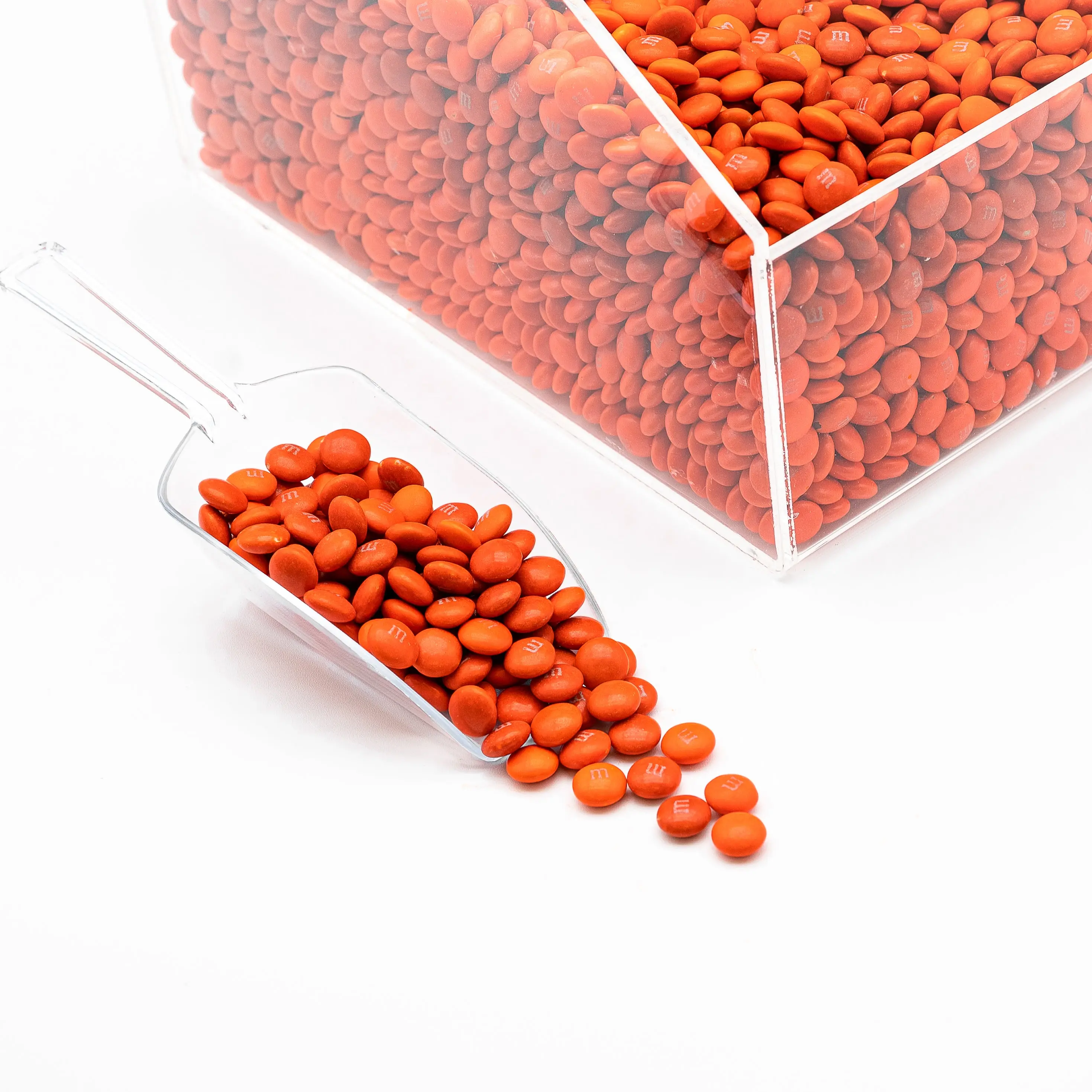 Orange M&M's Candy - Orange Shell, Creamy Milk Chocolate Center, Crunchy Texture, Sugar-Sweetened Flavor, Kid-Friendly Snack