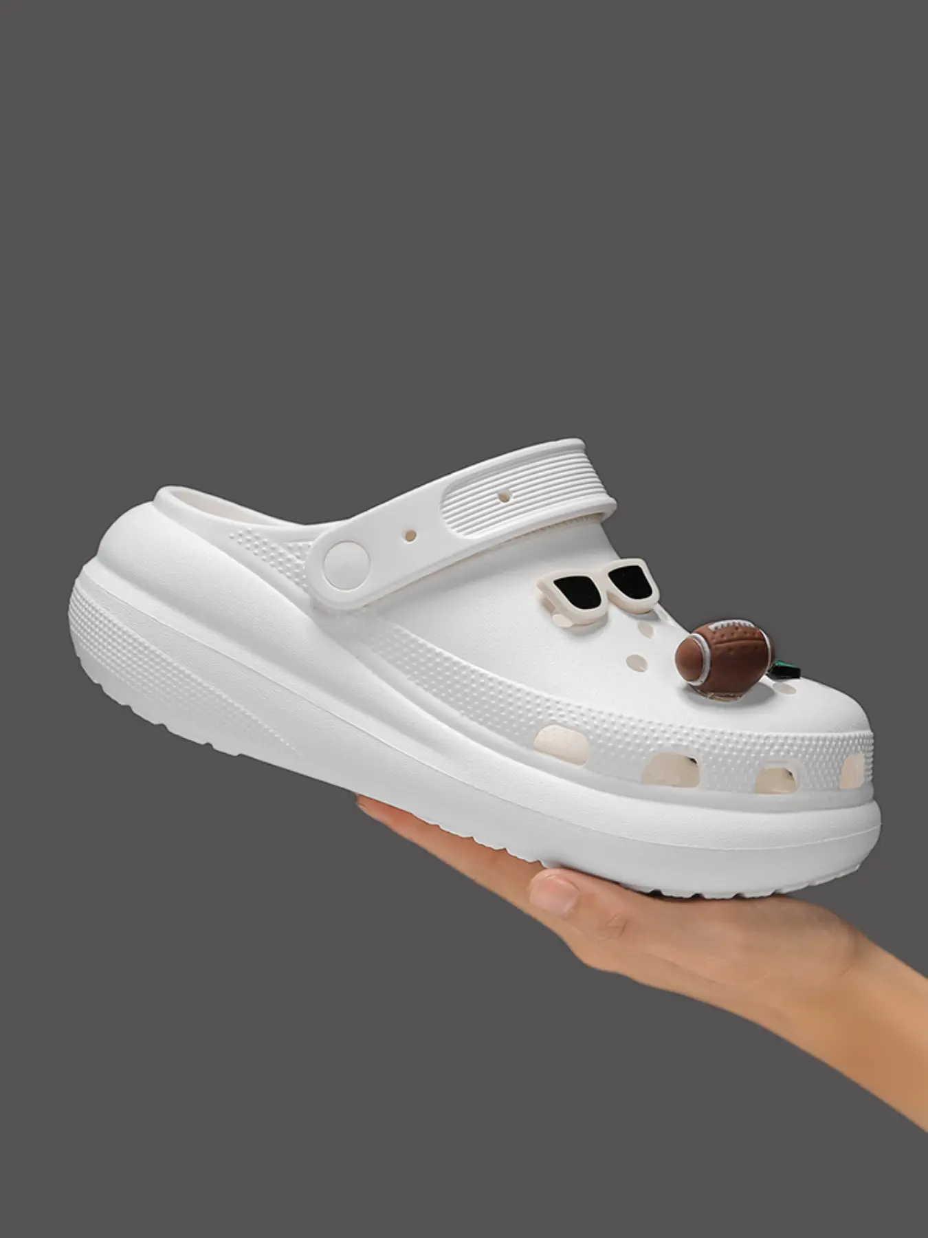 Classic Thick Sole Bubble Olive Ball Hole Shoes, Garden Shoes, Comfortable Outdoor Height Increase, Unisex Trendy Slippers