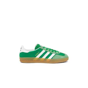 adidas Originals Gazelle Indoor in Green, Footwear White, & Hazy Green