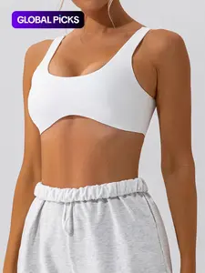 Women's Solid Wireless Stretch Sports Bra, Sporty Breathable Comfortable Bra, Ladies Sportswear for Indoor Outdoor Wear, Valentine's Day Gift for Girl, Running Workout Bras