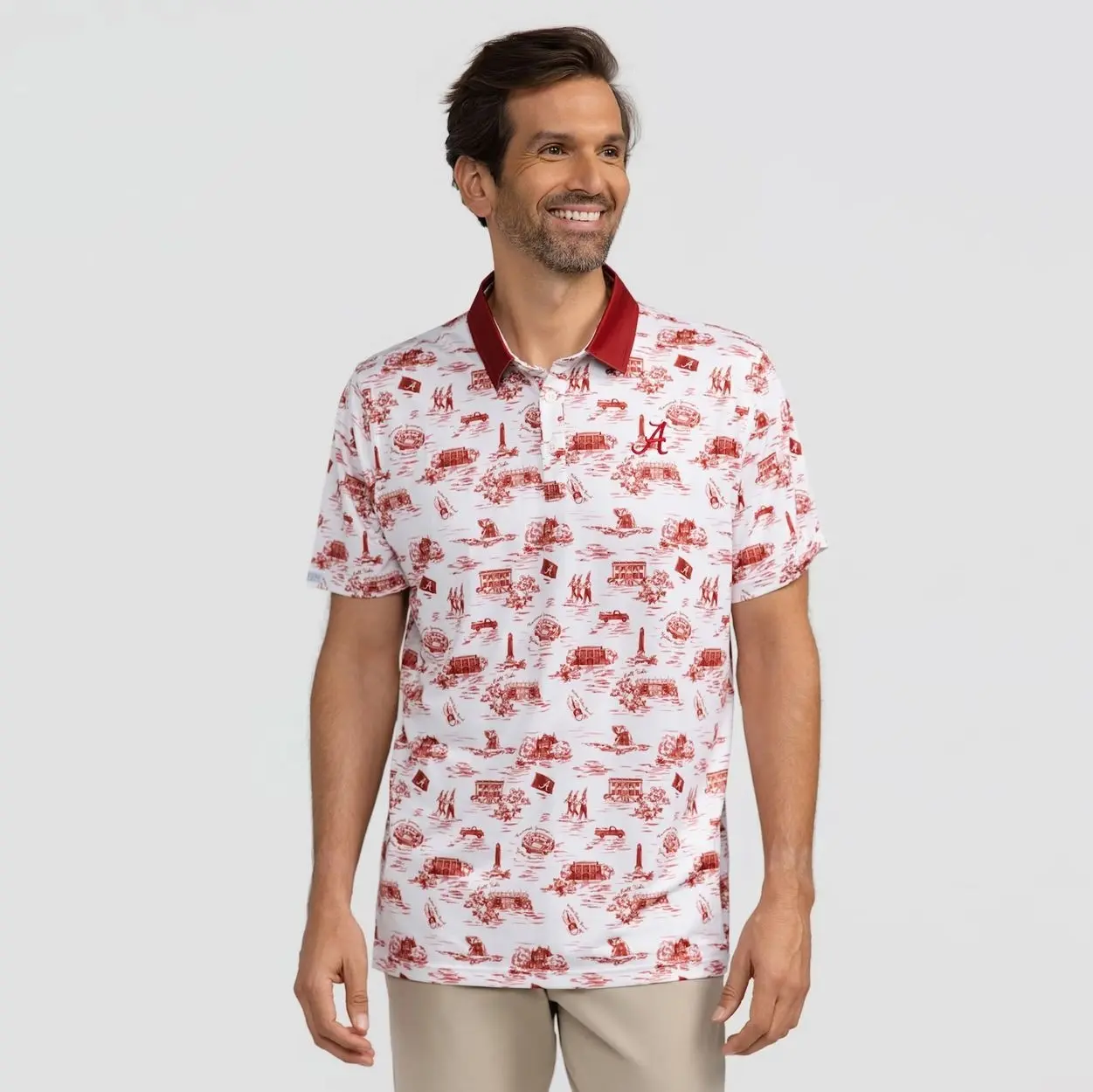 Alabama Short Sleeve Tee, Casual Collared Shirt Boatyard Button-Up Shirt Crimson Tide Smith & Quinn Toile Teddy Polo - White