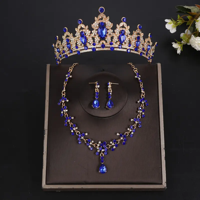 Blue Crown+Necklace+Earring Needles