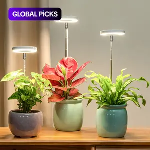 Indoor Plant Growth Light, USB Angel Ring LED Full Spectrum Plant Lamp, Flower Growth Promoting Light, Adjustable Height and Brightness, 4/8/12H On/Off Timer, Timed Dimming, Perfect for Small Plants
