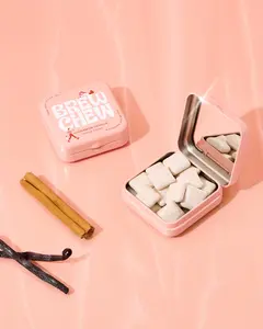 All Natural Chewing Gum | Sugar Free, Lifts Surface Stains | Built-in Mirror Tin | Cinnamon Vanilla