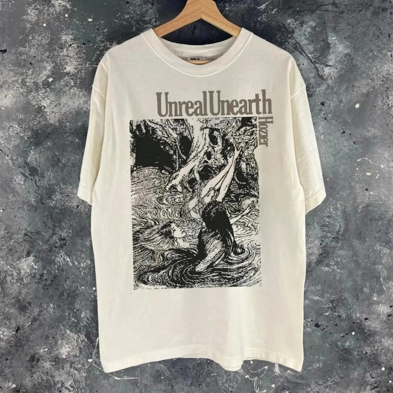 [Sale Up To 30%] Unreal Unearth Album Music T-shirt, Hozier Band White Unisex Shirt, 100% Cotton Made In USA, Trending Menswear