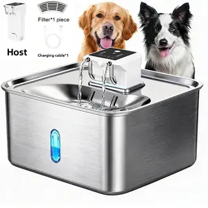 7L Stainless Steel Smart Pet Water Fountain Wireless  Infrared Sensor  Ultra Quiet For Multi-Pet Homes