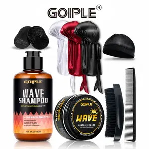 Goiple 360 Waves Wash Kit, Nourishing Wave Shampoo & Pomade Set for Black Men, Strengthens & Defines Waves Daily