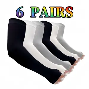 6 pairs (2 white, 2Gary, 2 black) UV sunscreen arm covers for men and women, working cooling