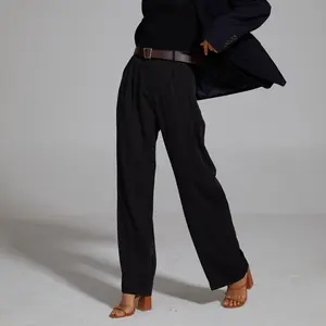 KICZOY Wide Leg Pants Pleated Front Women High waisted Casual Trousers Work Pant Daily Outfits