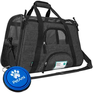 PetAmi Airline Approved Pet Carrier for Cat, Soft Sided Dog Carrier for Small Dog, Cat Travel Supplies Accessories Indoor Cat, Ventilated Pet Carrying Bag Medium Large Kitten Puppy