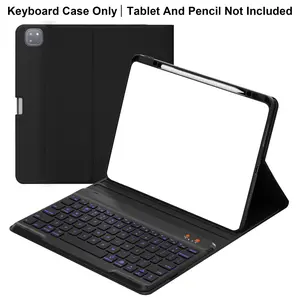 Keyboard Protective Case for iPad Air 13'' M2 & iPad Pro 12.9'', Compatible with 2022/2021/2020 Models, Includes Apple Pencil Holder