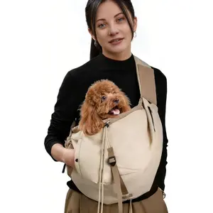 Adjustable Dog Harness Backpack for Small Dogs & Cats Up to 20 Lbs, Pet Carrier Bag with Pockets, Travel Hands-Free Design, Animal Carrier