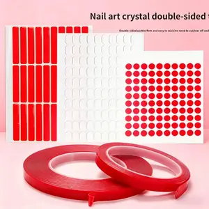 100pcs/30pcs/10m/3m Nail Adhesive Tape False Nails Display Stand Glue Double-sided Pasted Practice Show Square Round Strong Sticky Glue Sticker Roll Double Sided Adhesive Tape Acrylic Transparent No Trace Sticker