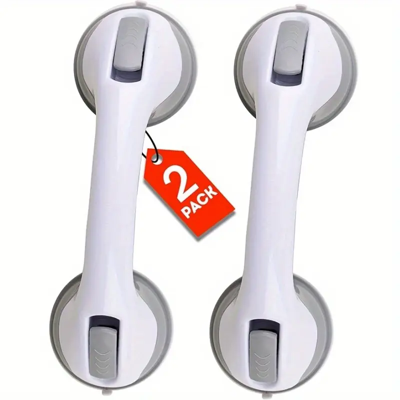 2PCs Shower Handle Bathtub and Shower Armrest Suction Rod Handle Disabled Elderly Safety Bathroom Bathtub Handle-Balance Aid Only Suitable for Tile, Glass and Hard Plastic