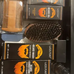 Beard Kit for Men Grooming & Care W/Beard Wash,3 Packs Beard Oil Beard Balm Leave-in Conditioner Premium valentine's day gifts for him