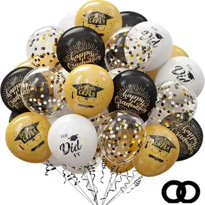 42 Pack Graduation Party Decorations Balloons Set, 12 Inch Balloons with Ribbons, Ideal for Graduation Party Supplies