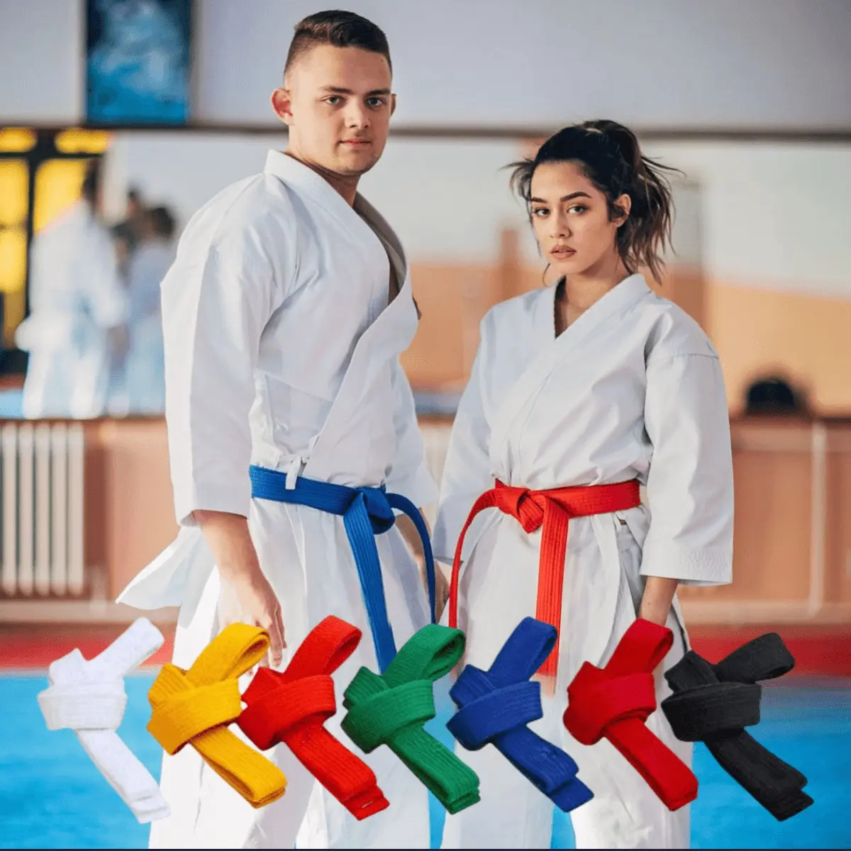 Unisex Multicolor Interesting Dual-Layer Knitted Taekwondo Belt, Judo Karate Martial Arts Belt, Suitable for Training, Sports Equipment