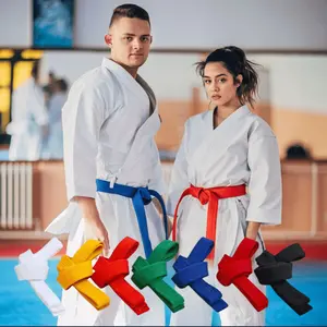 Unisex Multicolor Dual-Layer Knitted Taekwondo Belt, Judo Karate Martial Arts Belt, Suitable for Training, Sports Equipment