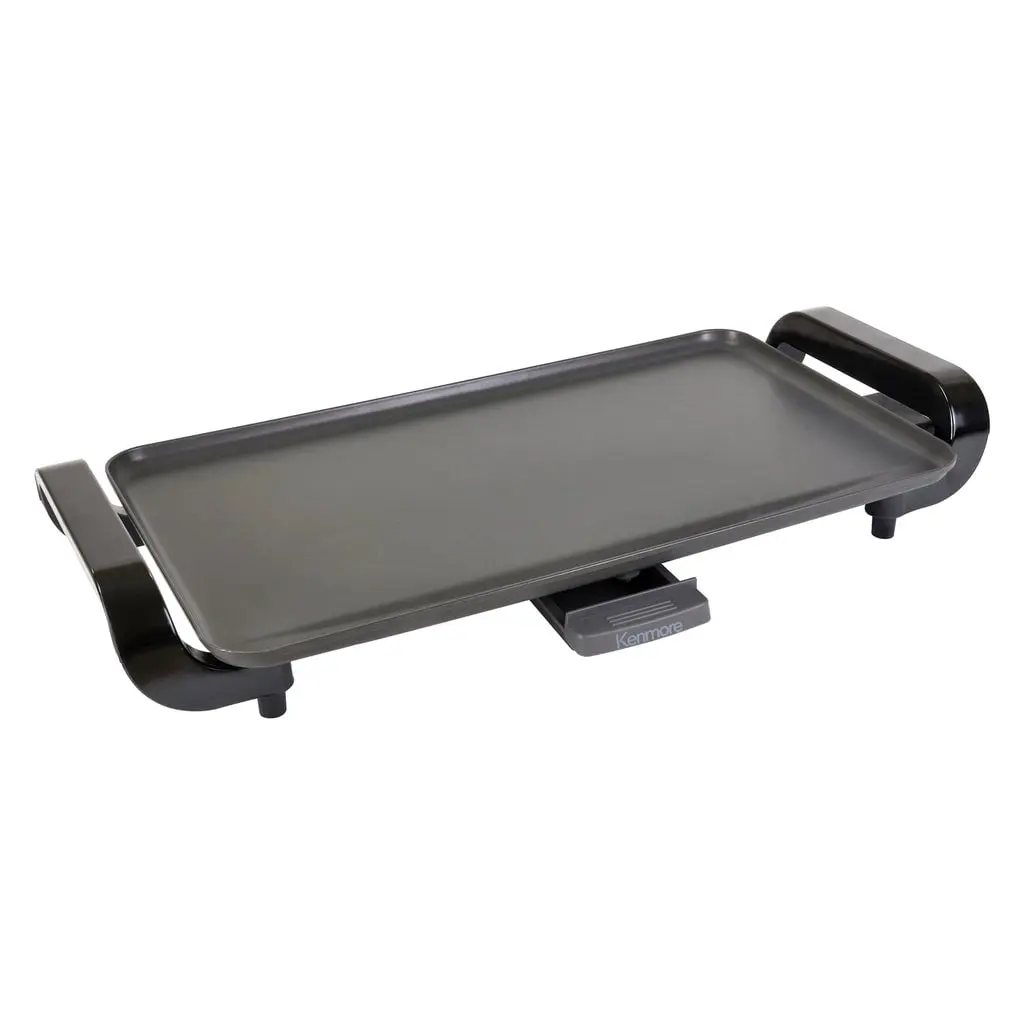 Kenmore KKNSEGGrey 10 x 18 in. Non-Stick Electric Griddle, Gray & Black