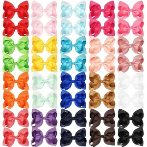 40 Pieces 4.5 and 3 In Hair Bows Clips, Grosgrain Ribbon Boutique Hair Bow Alligator Clips in Pairs Barrettes