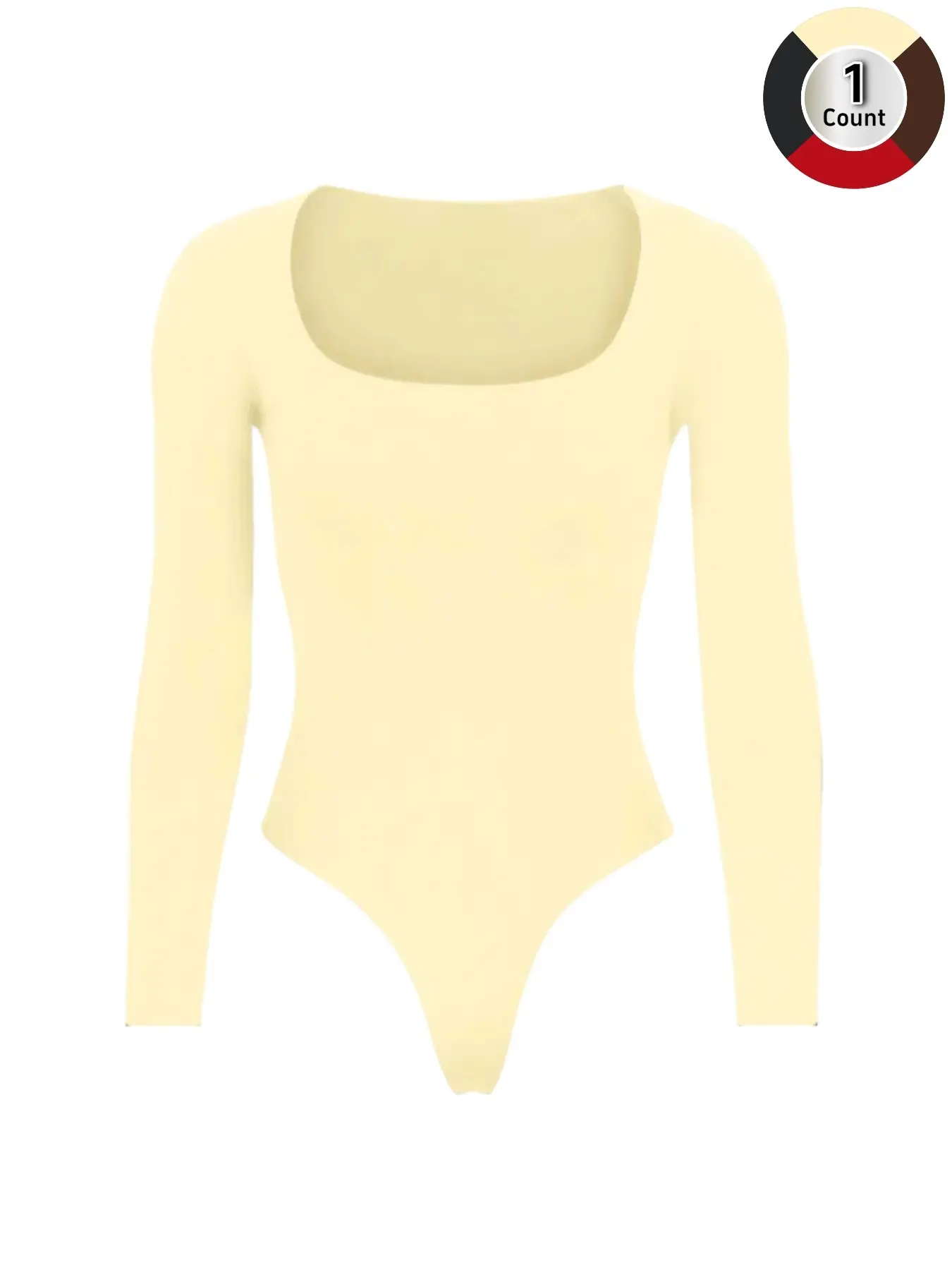 Women's Sexy Slim-Fitting Bodysuit, Long Sleeve Button Front Design, Cream Color, All-Season Wear, Comfortable & Stylish
