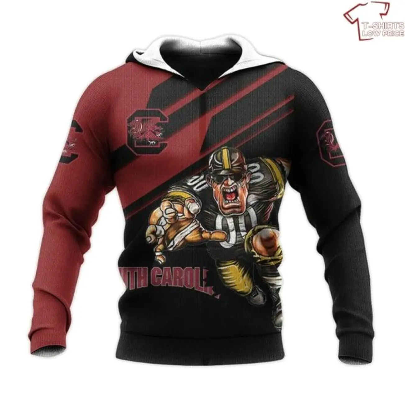 South Carolina football Red Black 3D Hoodie For Men Women