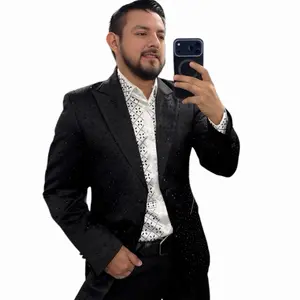 BLACK DIAMOND-RHINESTONE BLAZER (SLIMFIT) SIZE UP