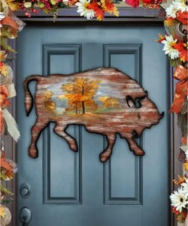 Designocracy 98212-12 Buffalo Art on Board Wall Decor, UV Protective Coat