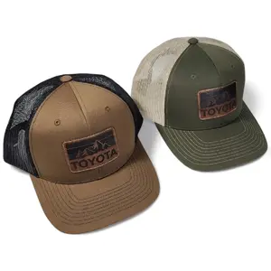 Toyota Mountains Laser Engraved Leatherette Patch Trucker Hat Cap
