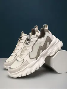 Men's Sporty Lace Up Mesh Running Shoes, Casual Comfortable Breathable Thick Sole Sneakers, Fashionable Sneakers for Daily Wear