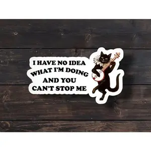 I Have No Idea What I'm Doing and You Can't Stop Me, Funny Random Meme Sticker, Weirdcore, Y2K, Funny Cat Meme Stickers, Oddly Specific