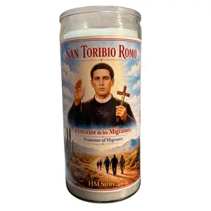 San Toribio Romo Protector of Migrants Prayer Candle | Prepared Spiritual Candle with Herbs & Powders | HM Store 14-Day Candle