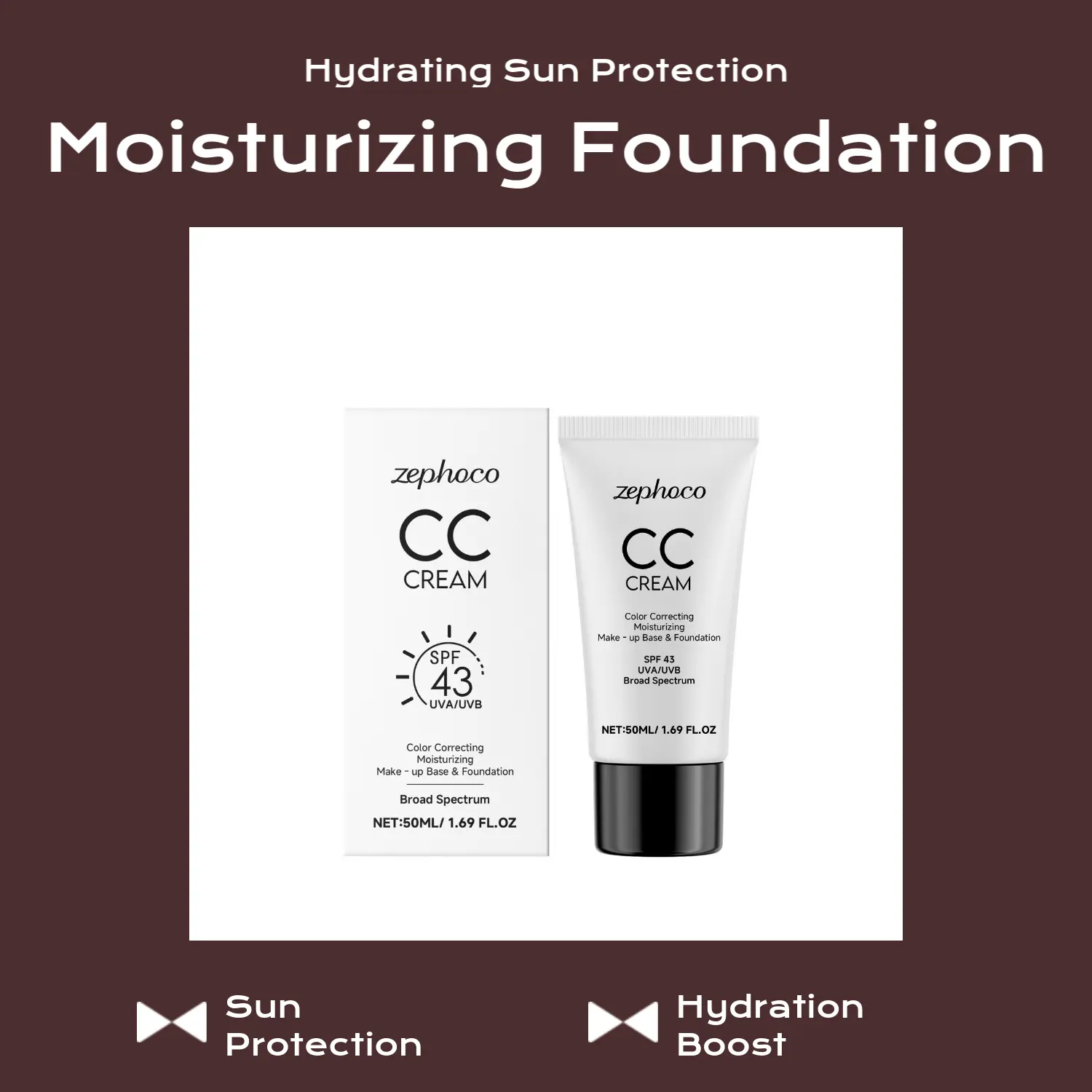 Sunscreen Moisturizing Liquid Foundation, Long-Lasting Makeup Base for Daily Wear, Lightweight Full-Coverage Face Cosmetic