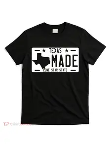 Men'S Texas Made Lone Star State Graphic T-Shirt| Retro Vintage Tee with Texas License Plate Design & Austin, Dallas, Houston, San Antonio Lettering - Casual Casual Attire for Texan