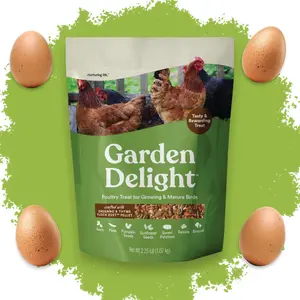 Dried Vegetable & Herb Poultry Treat Mix for Chickens Ducks and Mixed Flocks - Garden Inspired Snack with Seeds Grains Fruits, No Artificial Colors, 2.25 lb Bag