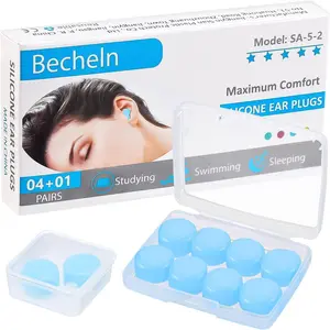 Reusable Silicone Ear Plugs Waterproof Noise Cancelling for Sleeping Mowing Swimming Airplanes Concerts