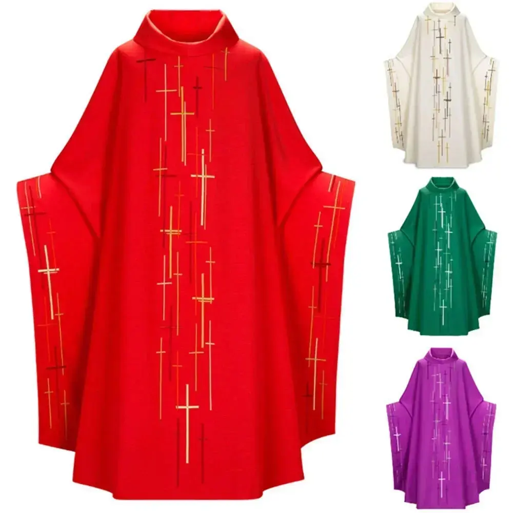 New Stage Gown Gown Unisex Retro Priest Prayer Cross Gown Bat Sleeves Halloween Costumes for Women  Haikyuu