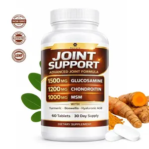 Joint Support Supplement with Glucosamine Chondroitin Turmeric Msm Boswellia - Relief 60 Tablets for Bones, Back, Knees, Hands