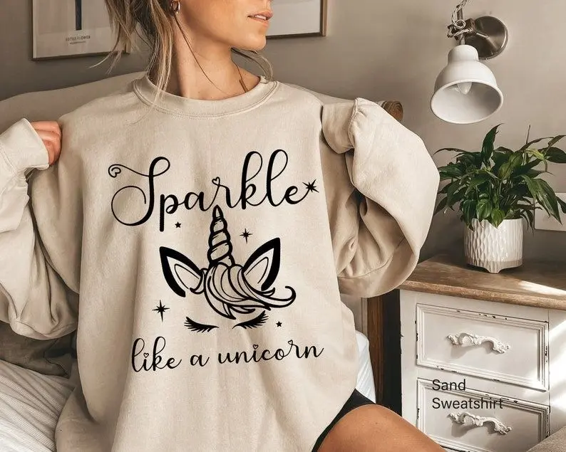 [Sale off up to 50%] Sparkle Like a Unicorn Shirt, Cute Unicorn Sweatshirt, Unicorn Valentine Shirt, Valentines Gifts For Her, Unicorn Girl Birthday Shirt