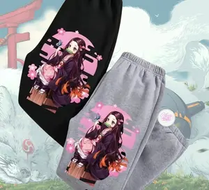 Anime Nezuko Demon Slayer Sweatpants, Unisex Trendy Streetwear Casual Outfit Comfortable Wear for Men & Women, Trendy Top Sweatpants, Unisex Cotton Graphic Casual Sweatpants, Gift For Fan, Men and Women, Best Gift SS VKI7N