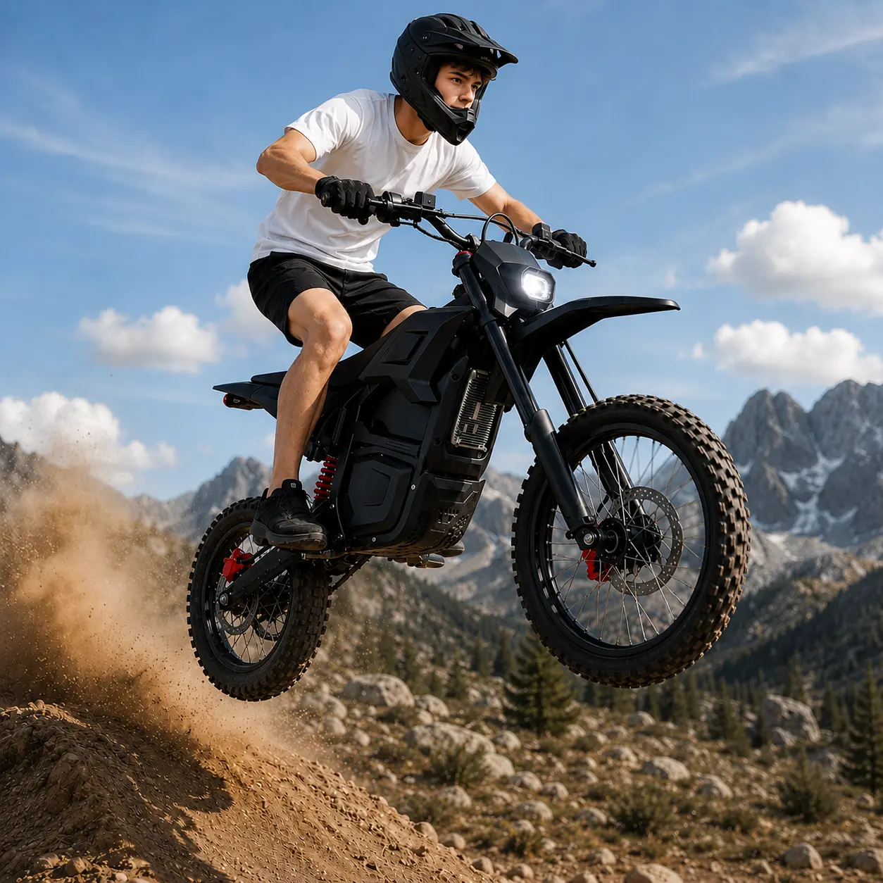 ORZEL M7 Adult Electric Dirt Bike, 5000W Peak Motor, 45MPH Max Speed, 60V 27Ah Removable Lithium Battery, All Terrain Off Road Motorcycle