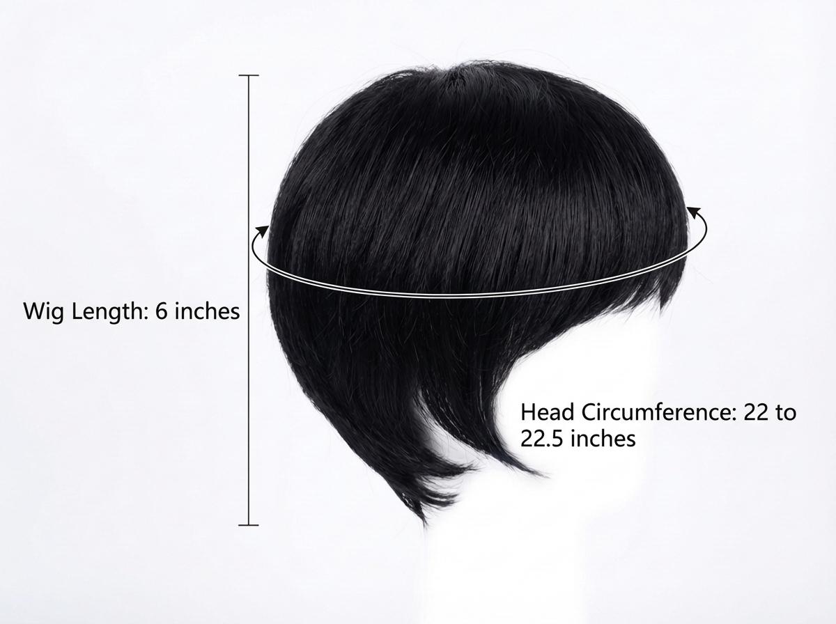 H03 4-inch pixie cut wig with blunt bangs, easily creating a fashionable look. Fully machine-made without glue, comfortable to wear and easy to maintain.
