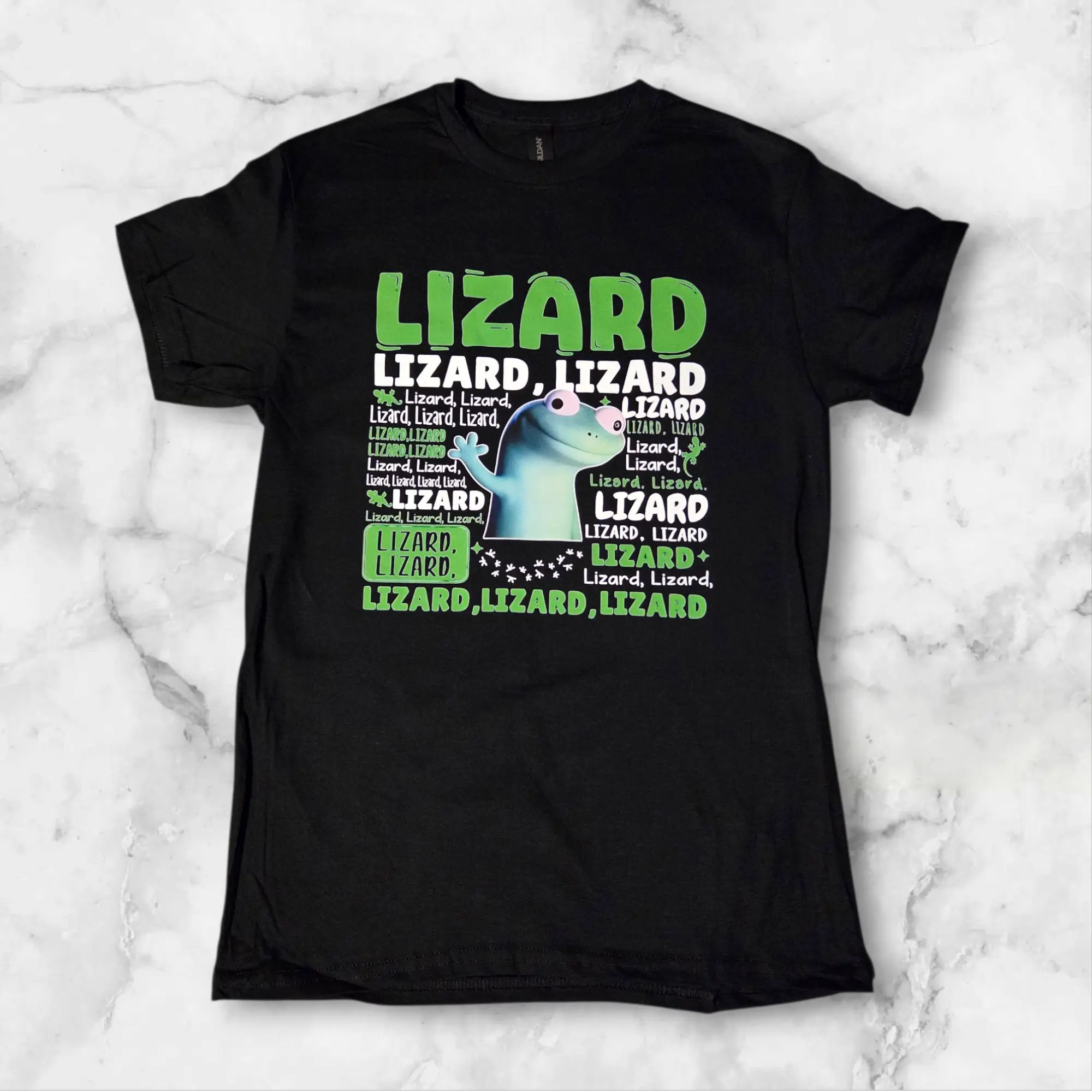 LIZARD BLACK t-SHIRT UNISEX Cotton Unisex Design Bold Black Color Soft Comfortable Fabric Machine Washable Casual Wear Sports Everyday Use
