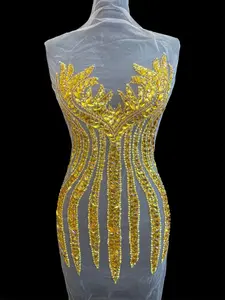 Sammy Gold Rhinestones Bodice Applique