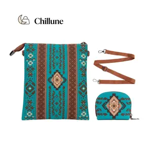 Premium Boho Canvas Tote Bag – Large Cotton Crossbody Handbag with Adjustable Strap