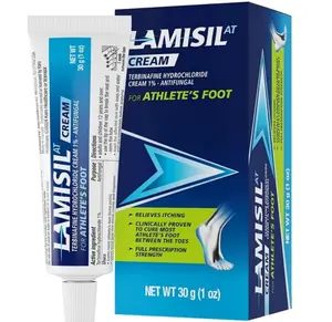 Lamisil 1 Week Athlete’s Foot Treatment, Antifungal Cream with Terbinafine Hydrochloride 1%, Fast Symptom Relief & Prevents Recurrence, 1 oz (30 g)