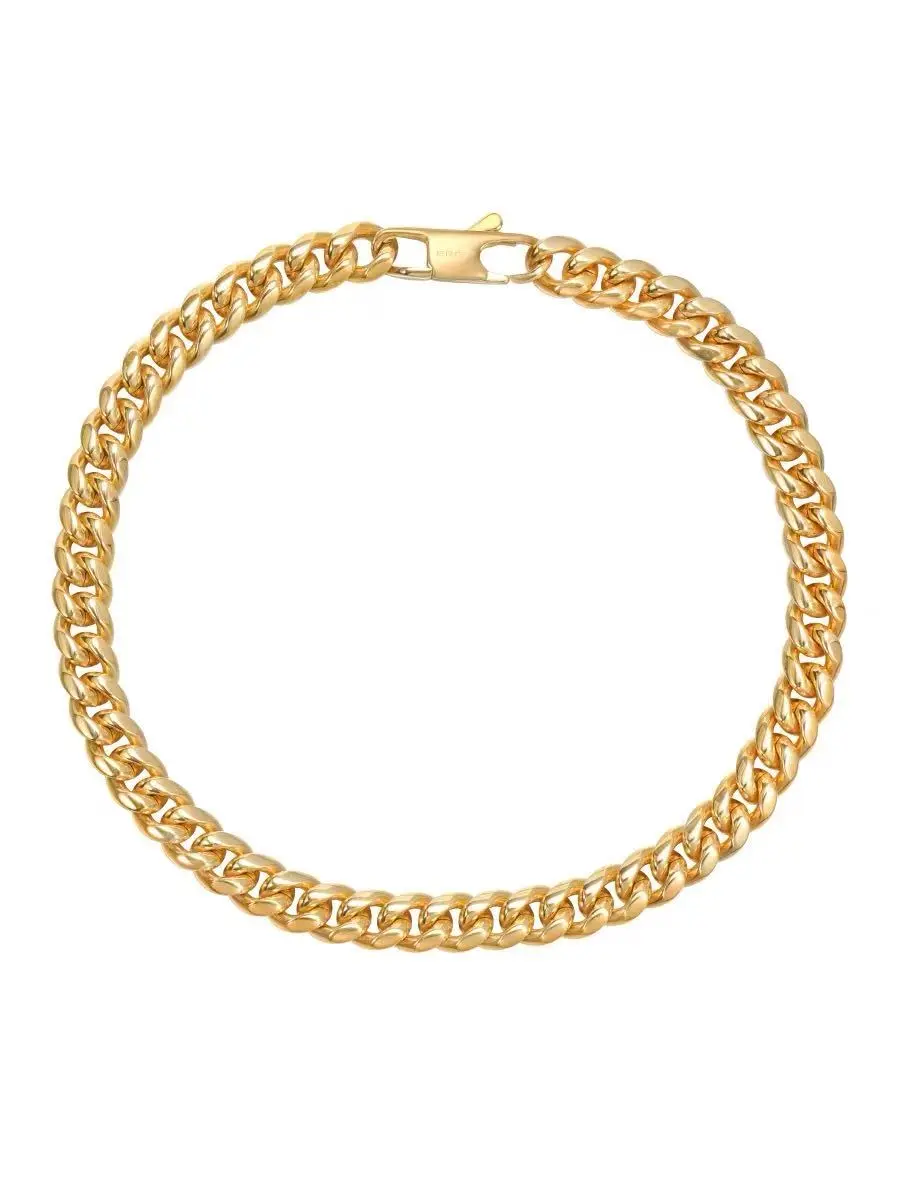S033 Viral Cuban Gold Link Bracelet Waterproof Anti Tarnish Unisex Wrist Chain