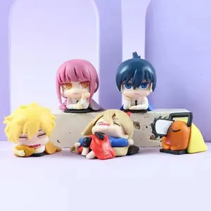 1inch Cute Chainsaw Man Action Figurine Mini Denji Power Makima Sleep Statues Aki Hayakawa Pochita Anime Figure Home Decorations